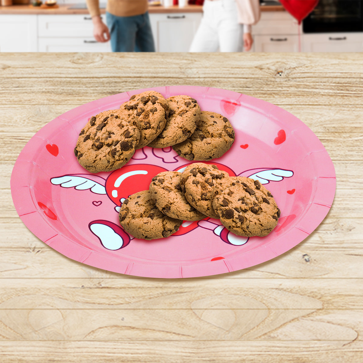 Platos de Desechables Decorativos, color Rosa, 10 piezas