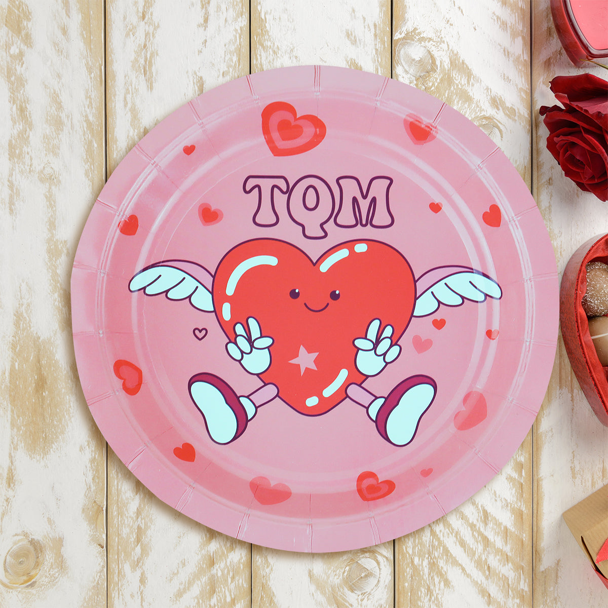 Platos de Desechables Decorativos, color Rosa, 10 piezas