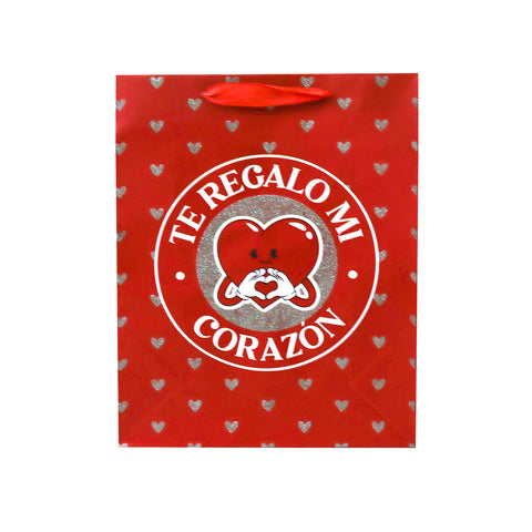 Bolsa de Regalo, Te Regalo Mi Corazón, color Rojo