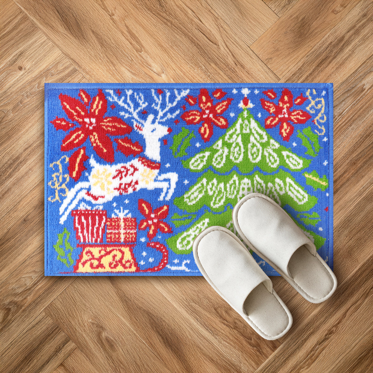 Tapete Navideño, Árbol y Reno, 40x60 cm