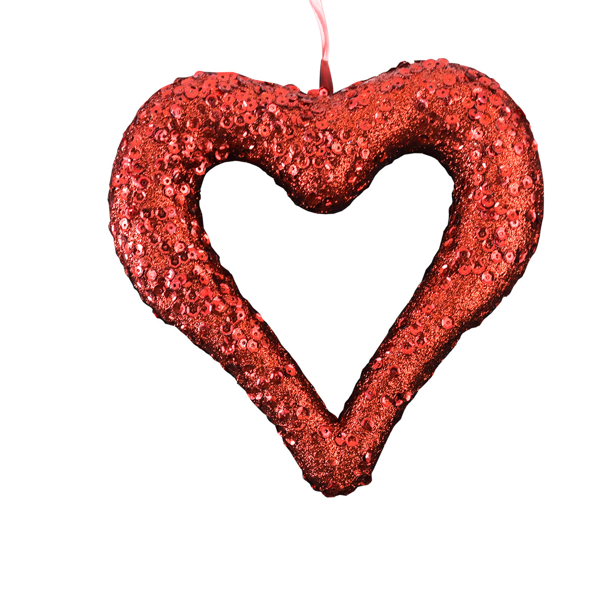 Corazón de Lentejuelas, color Rojo 15cm