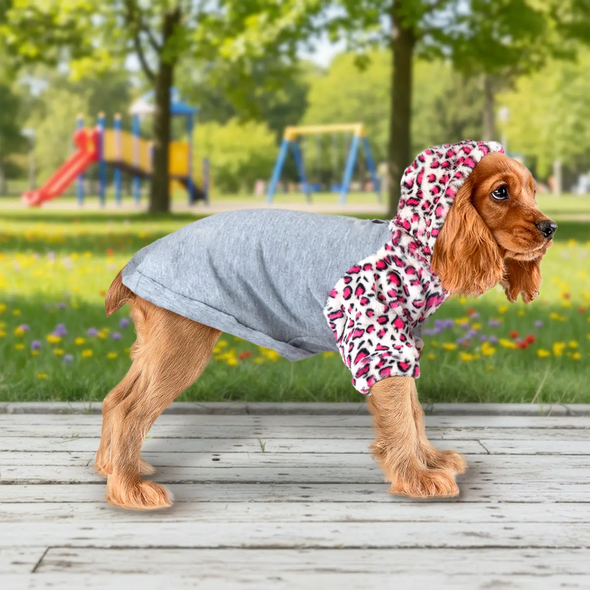 Sudadera para Mascota, Color Rosa, Animal Print