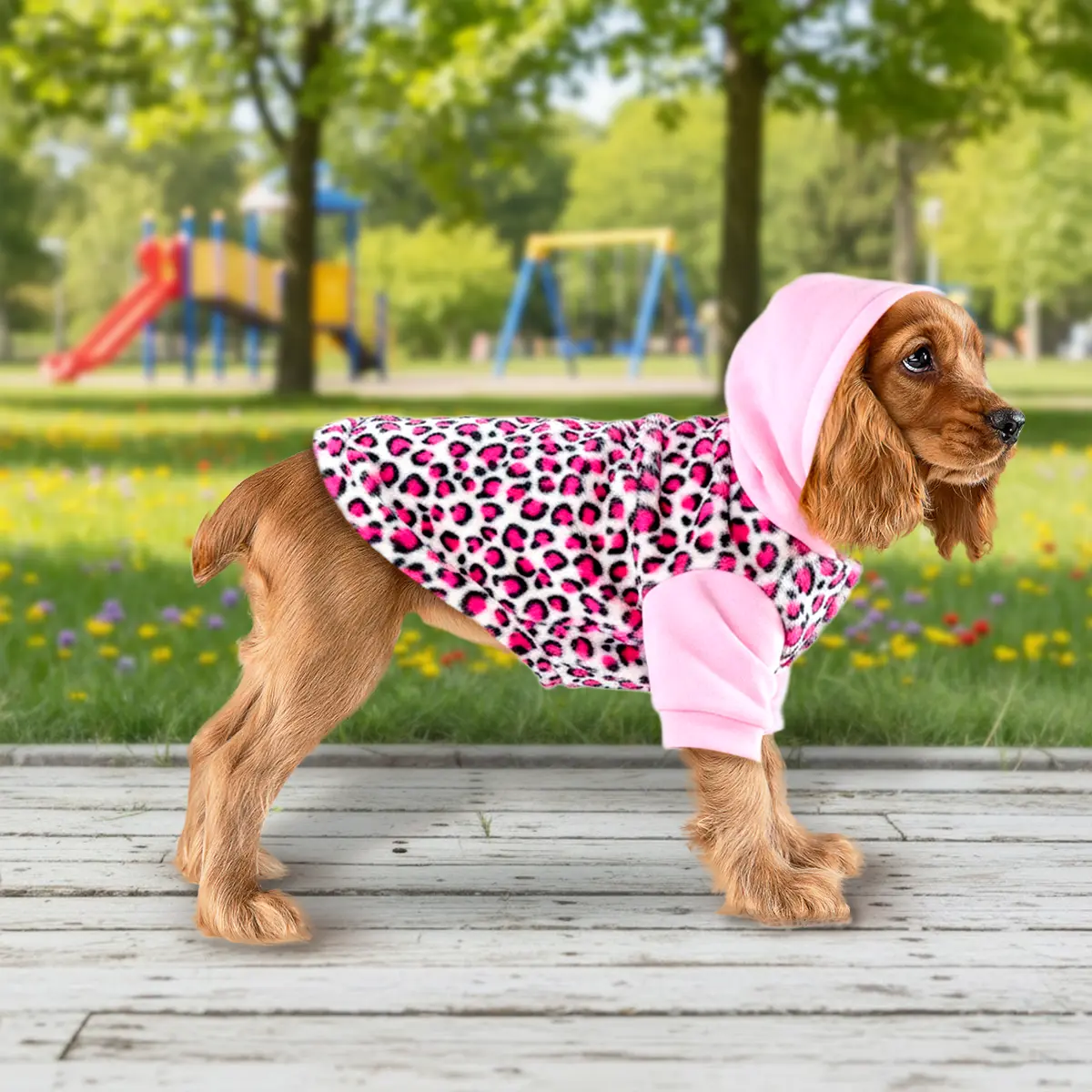Sudadera para Mascota, Animal Print, Color Rosa