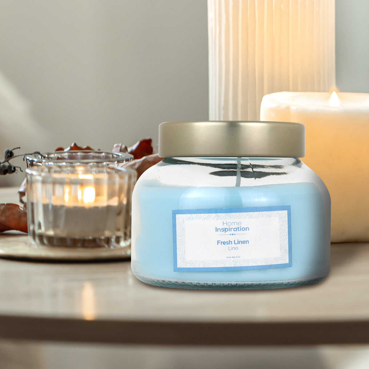 Vela Aromática "Lino" en Tarro 227gr, Home Inspiration