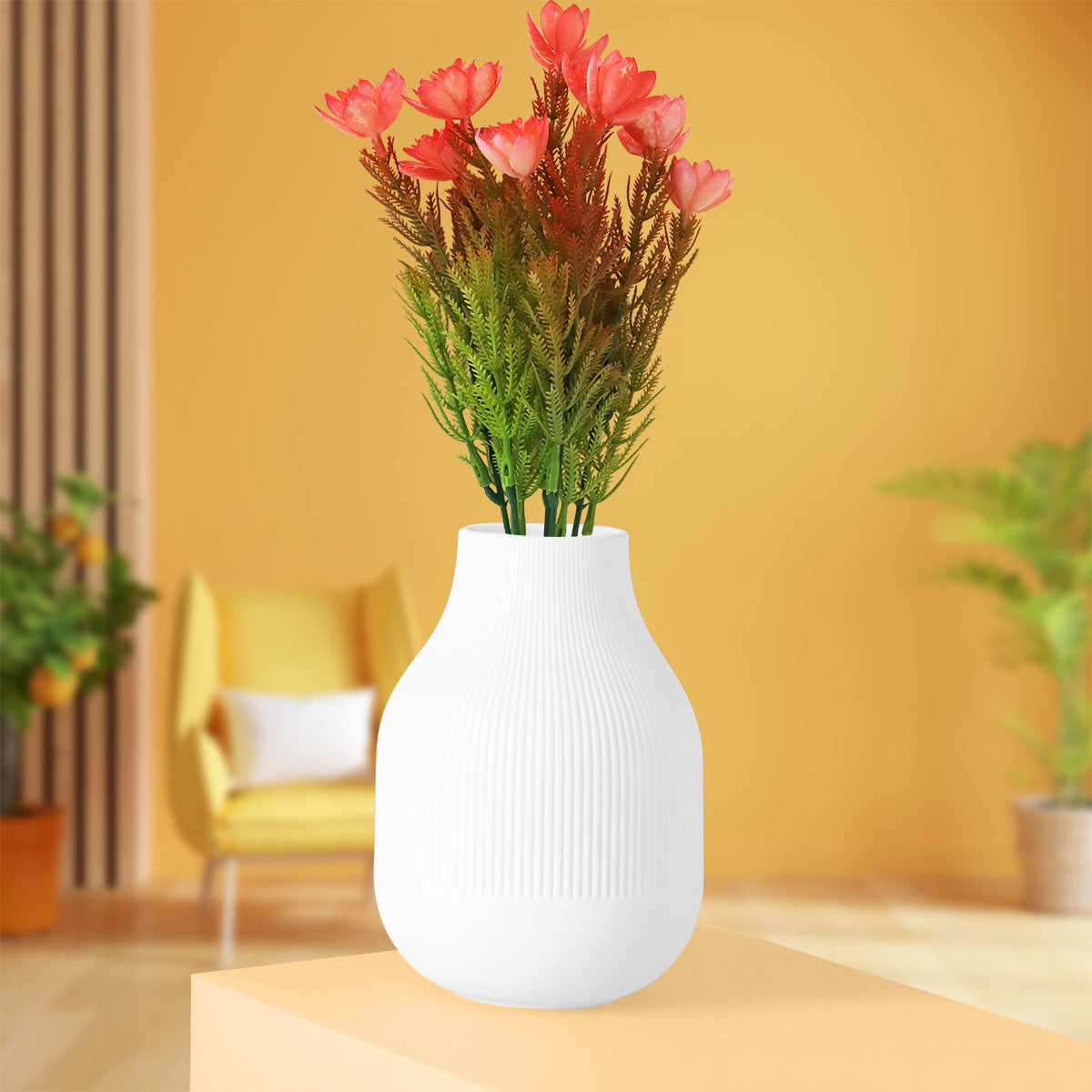 Follaje Artificial 5 Ramas, color Coral