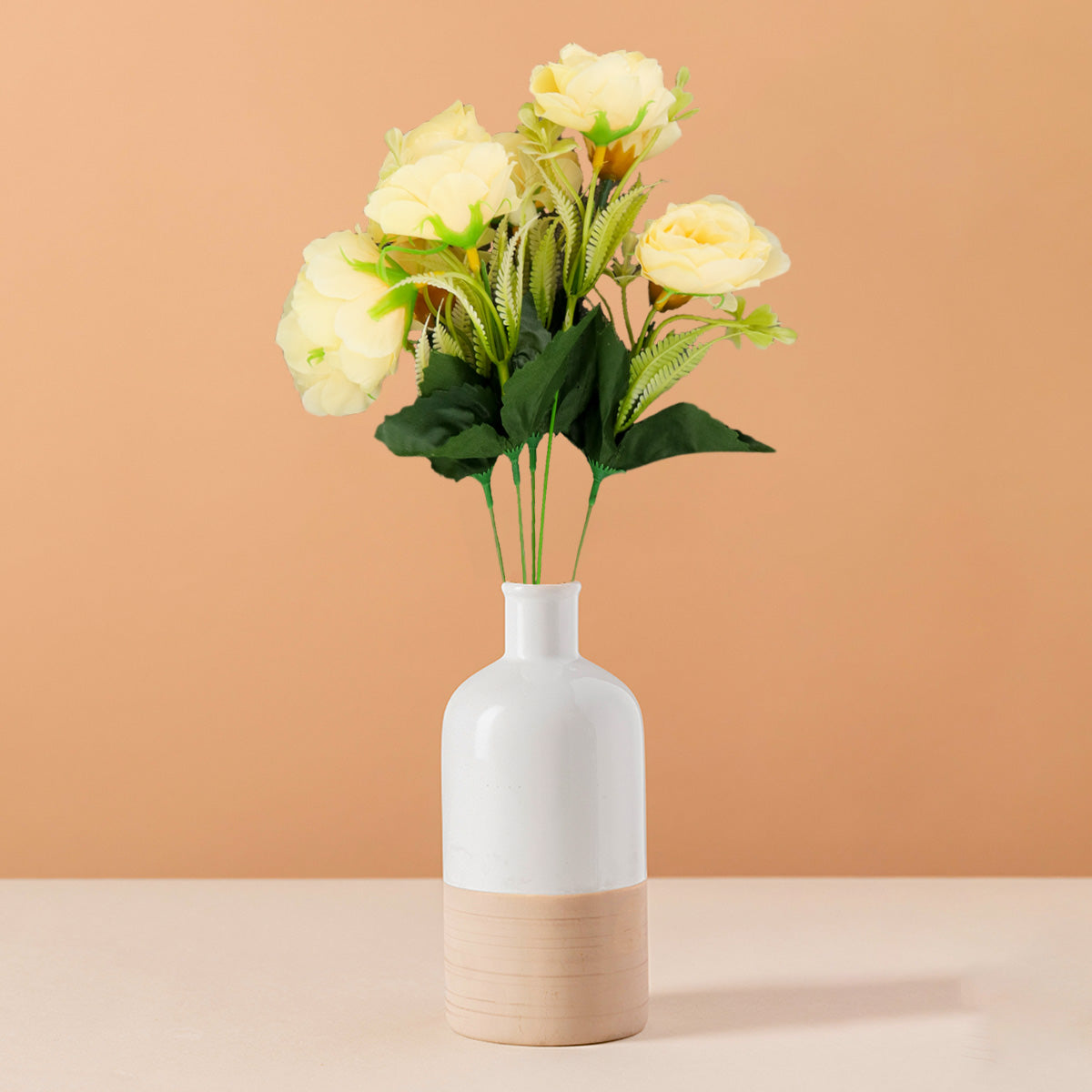 Ramo de Rosas Artificiales color Durazno