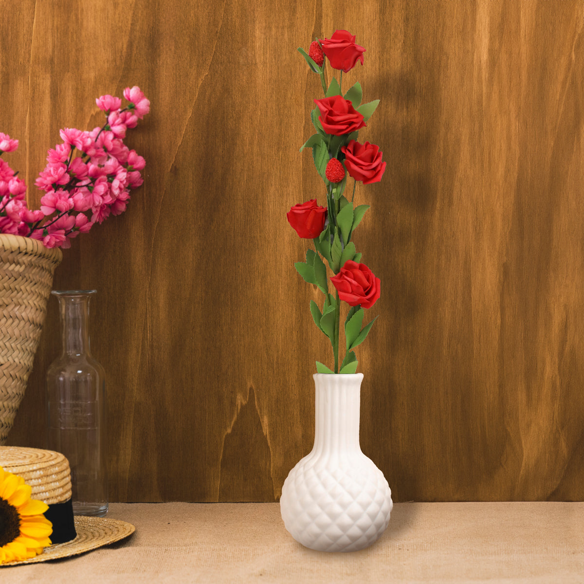 Flor Artificial color Rojo