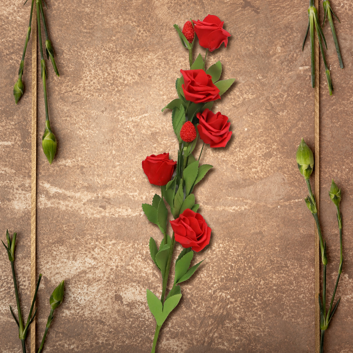 Flor Artificial color Rojo