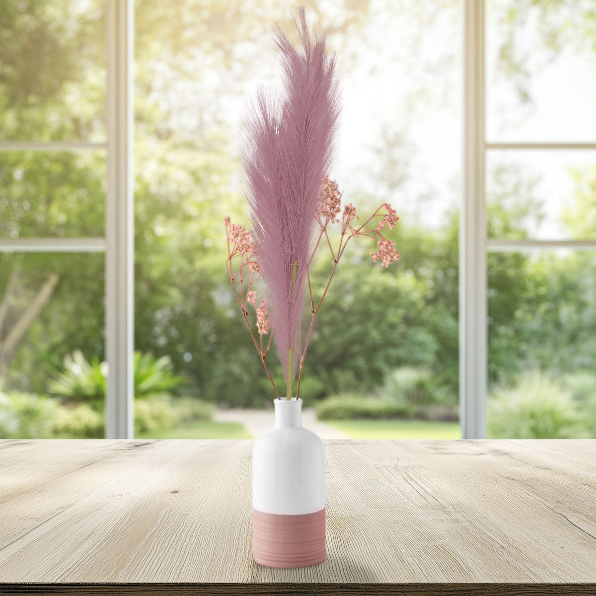 Vara de Follaje Artificial, Color Rosa