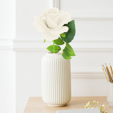 Rosa Artificial Decorativa, color Blanco