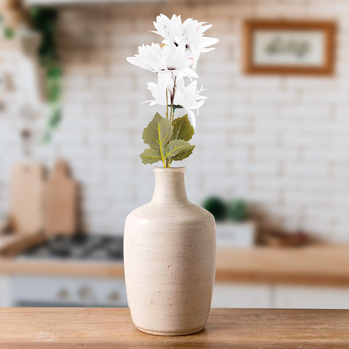 Ramo de Flores Artificiales color Blanco, 62cm