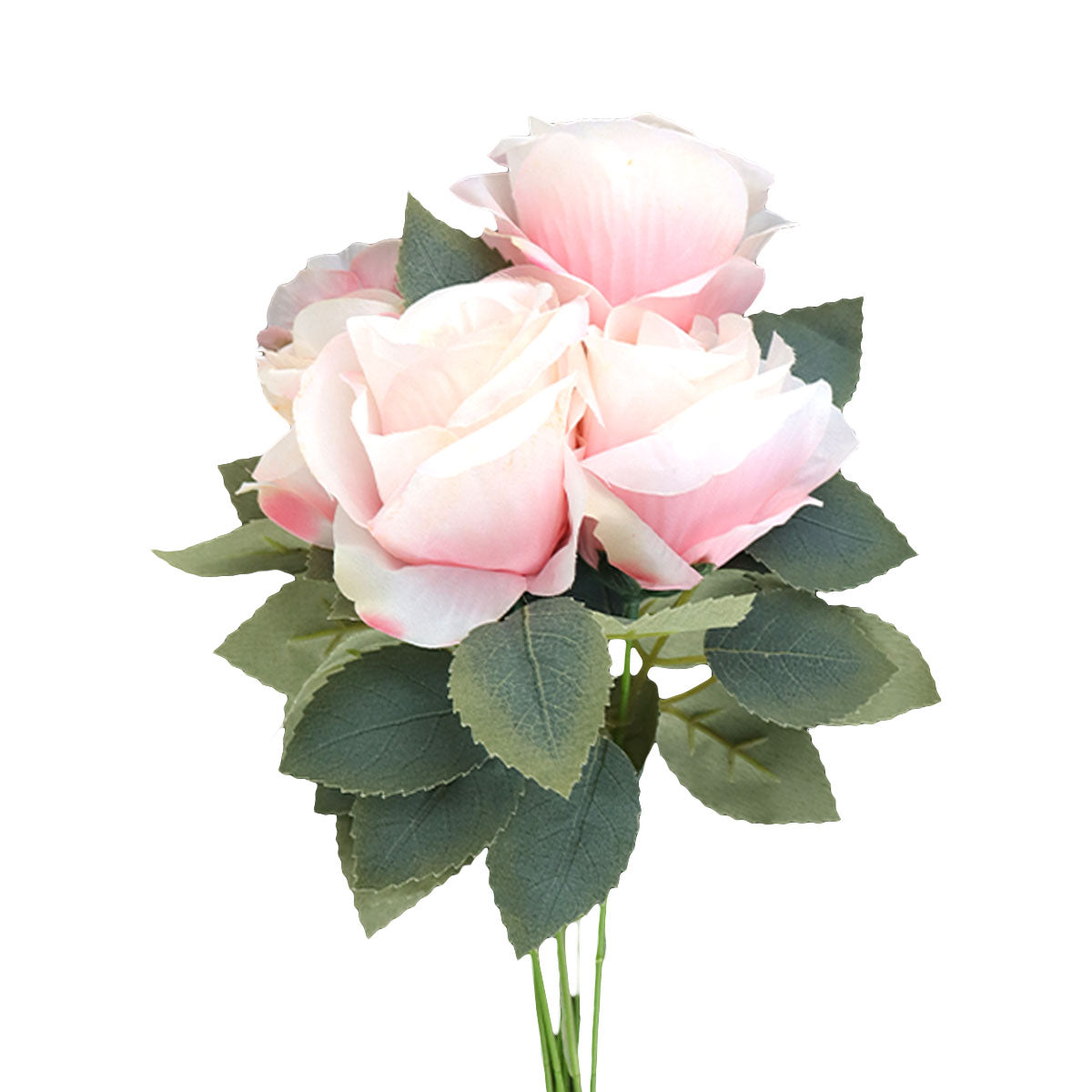 Ramo de Flores Artificiales color Rosa con Follaje, 45cm