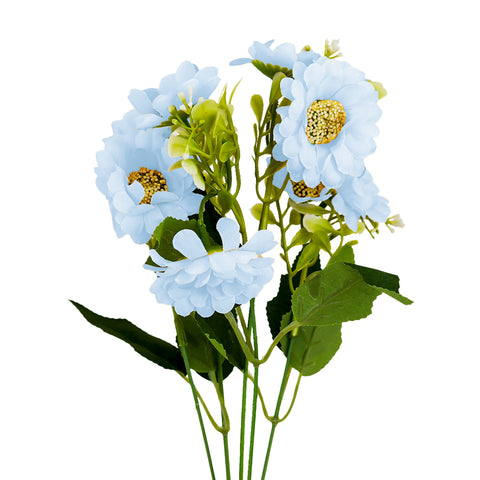 Ramo de Flores Decorativo, color Azul Cielo
