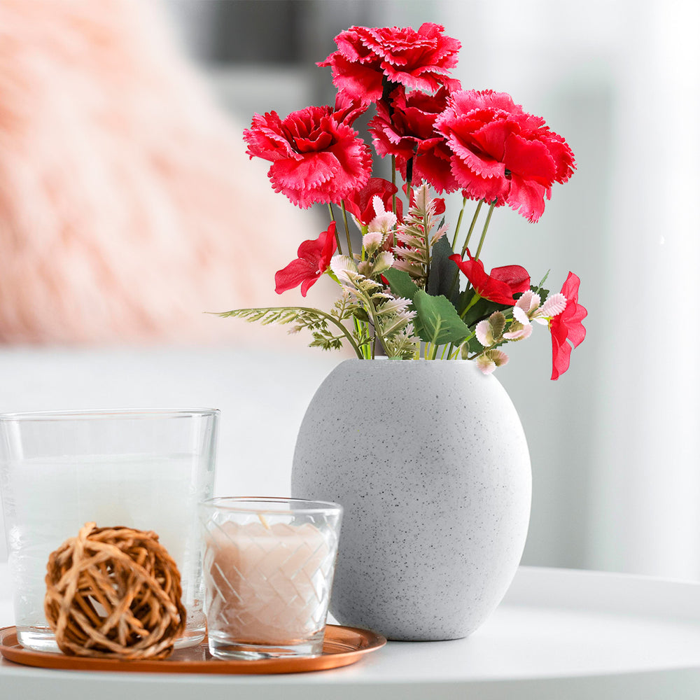 Ramo de Clavel Artificial con 8 Ramas, Color Rojo