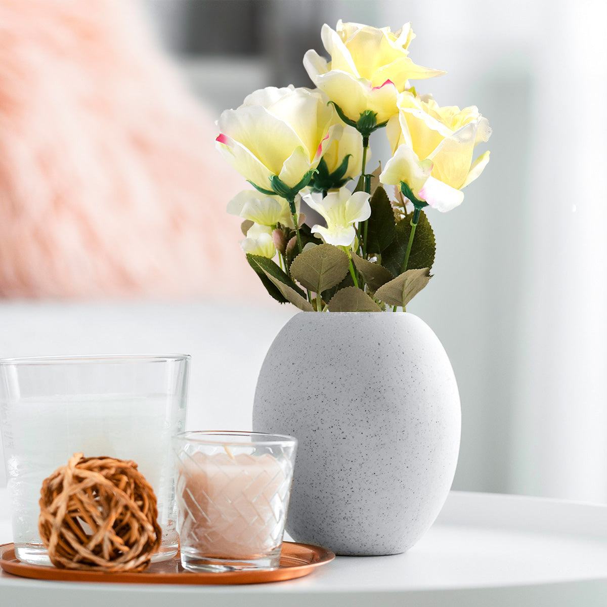 Ramo de Rosas Artificial, Color Amarillo