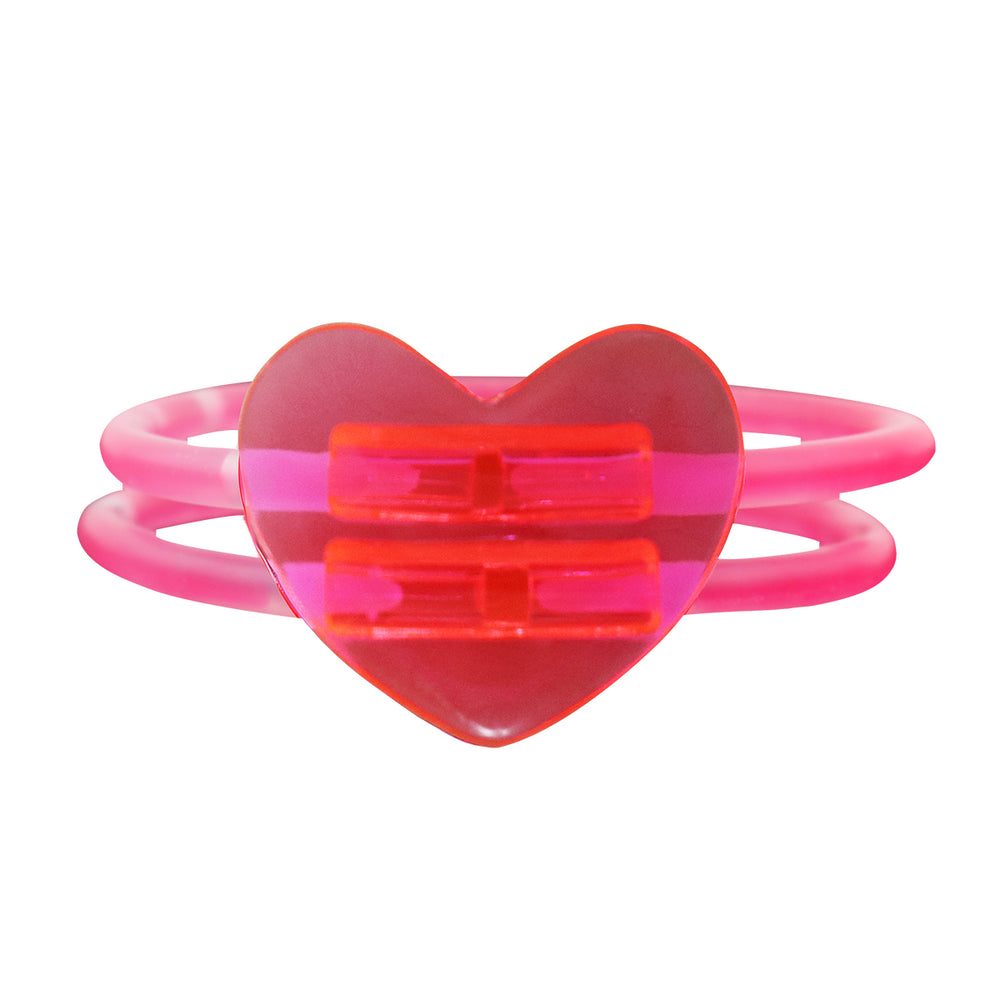 Niceglow, Pulsera Neón en Forma de Corazón, color Rosa
