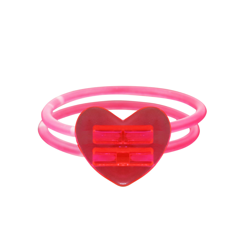 Niceglow, Pulsera Neón en Forma de Corazón, color Rosa