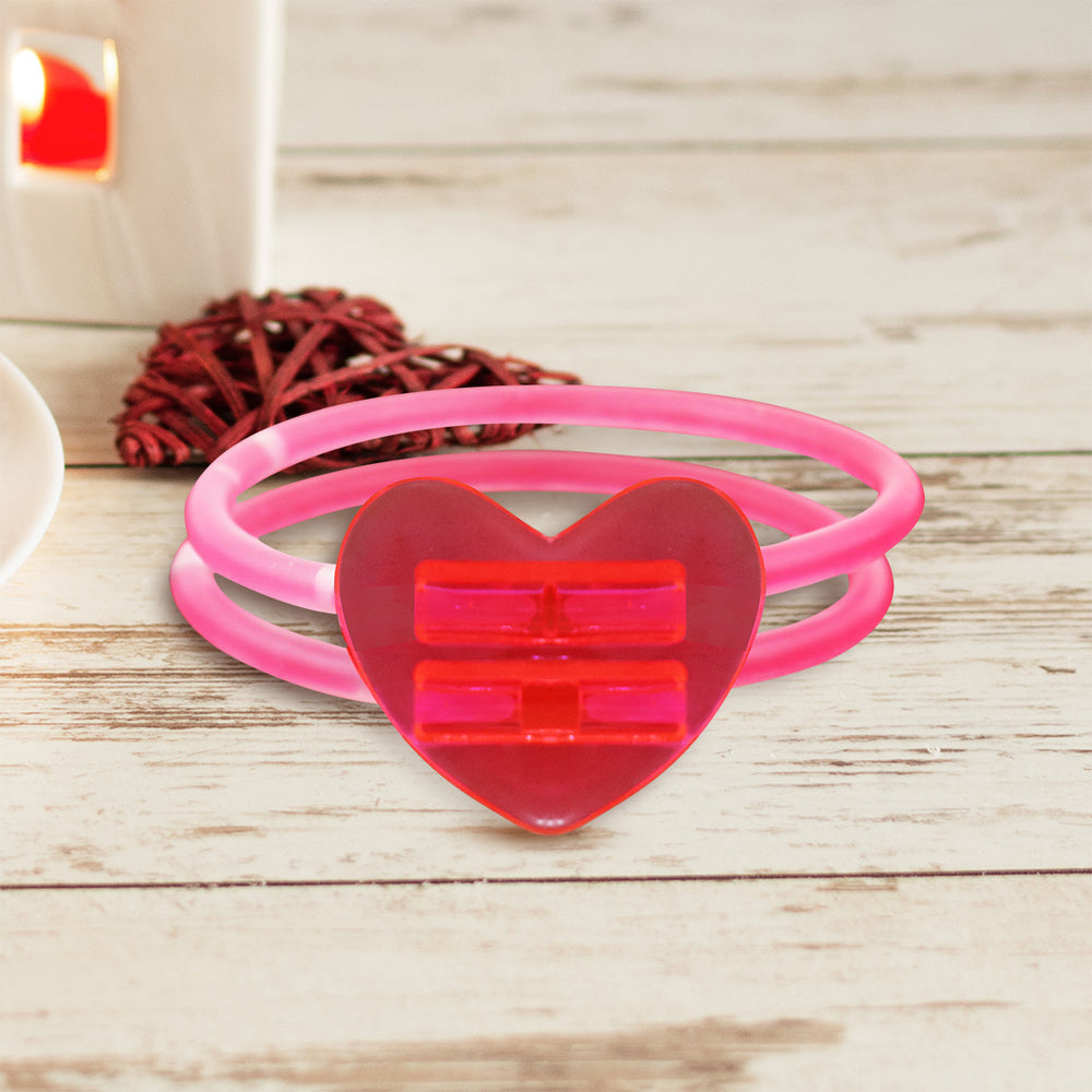 Niceglow, Pulsera Neón en Forma de Corazón, color Rosa