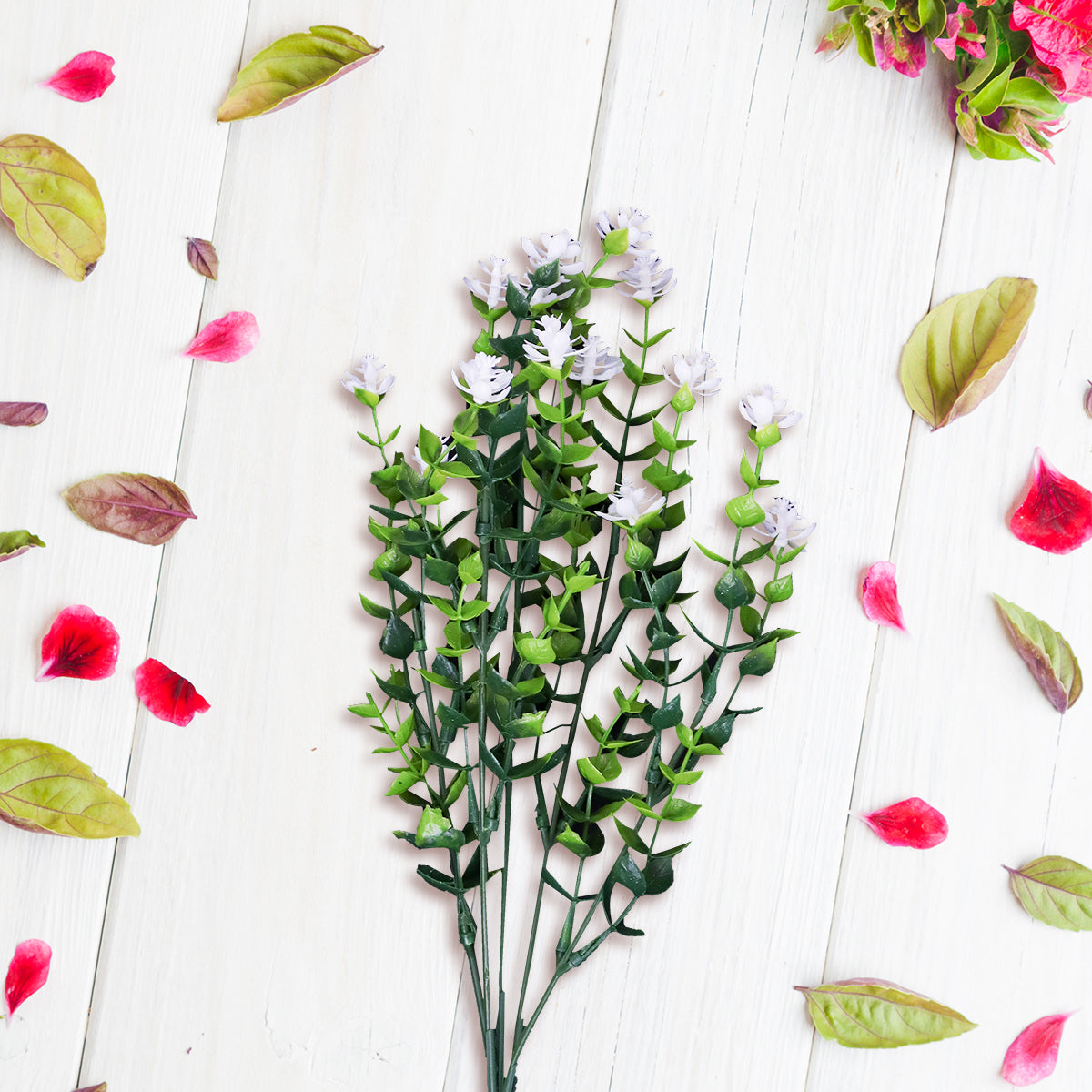 Follaje Artificial para Decoración, color Blanco