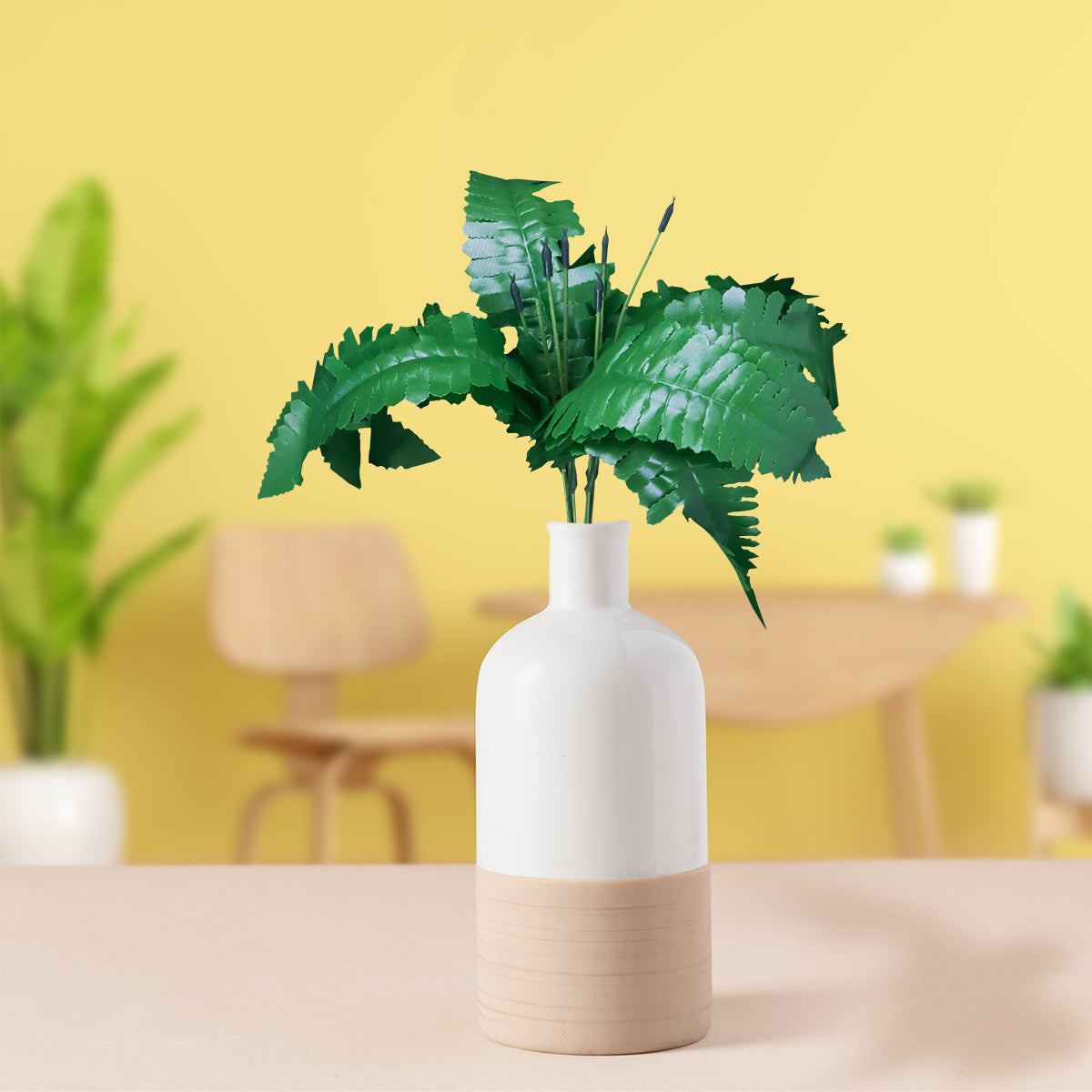 Follaje Artificial Decorativo con 7 Ramas, color Verde