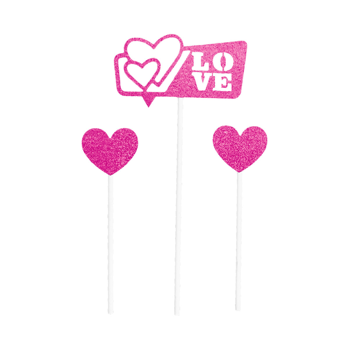 Decoración de San Valentín para Pasteles, color Fucsia