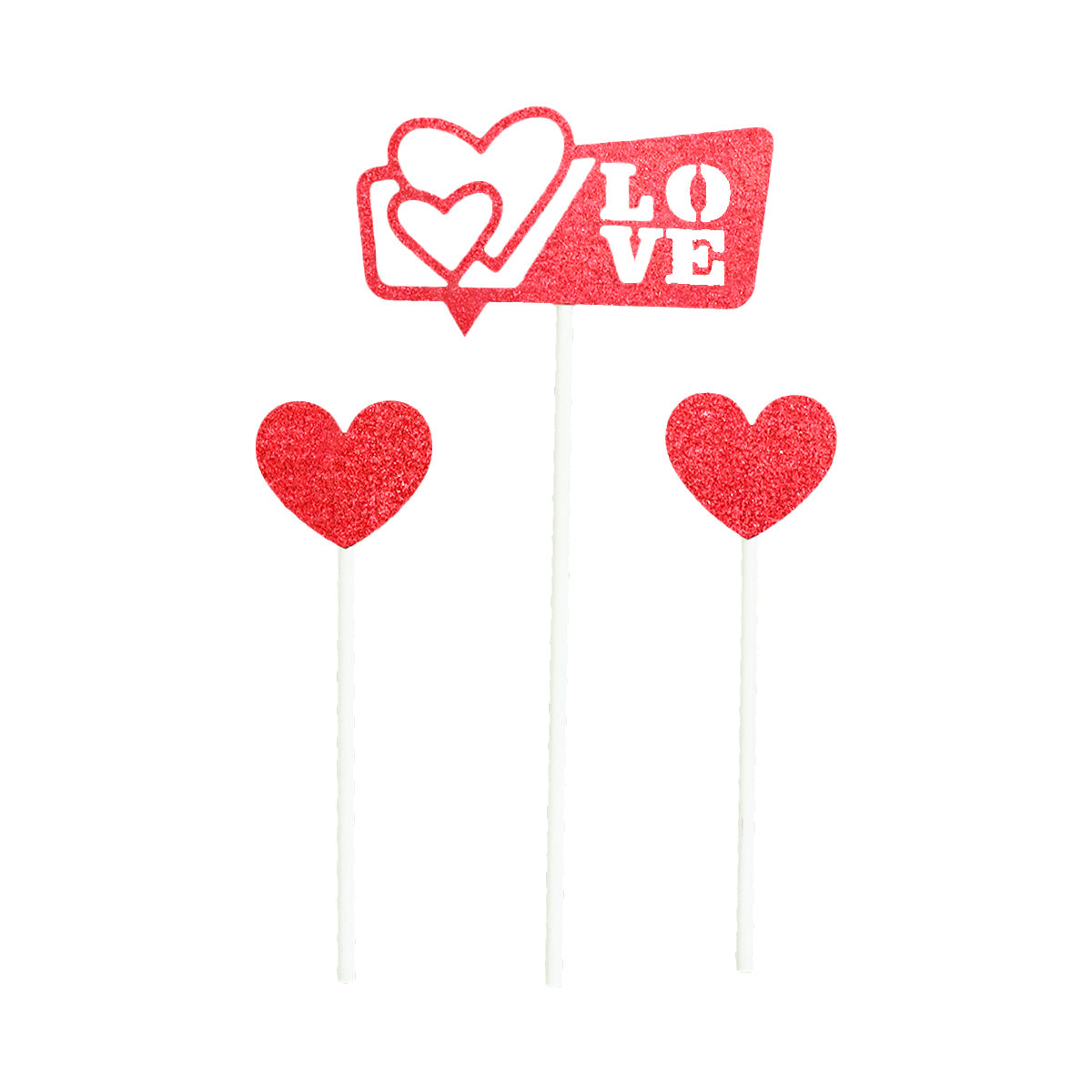 Decoración de San Valentín para Pasteles, color Rojo