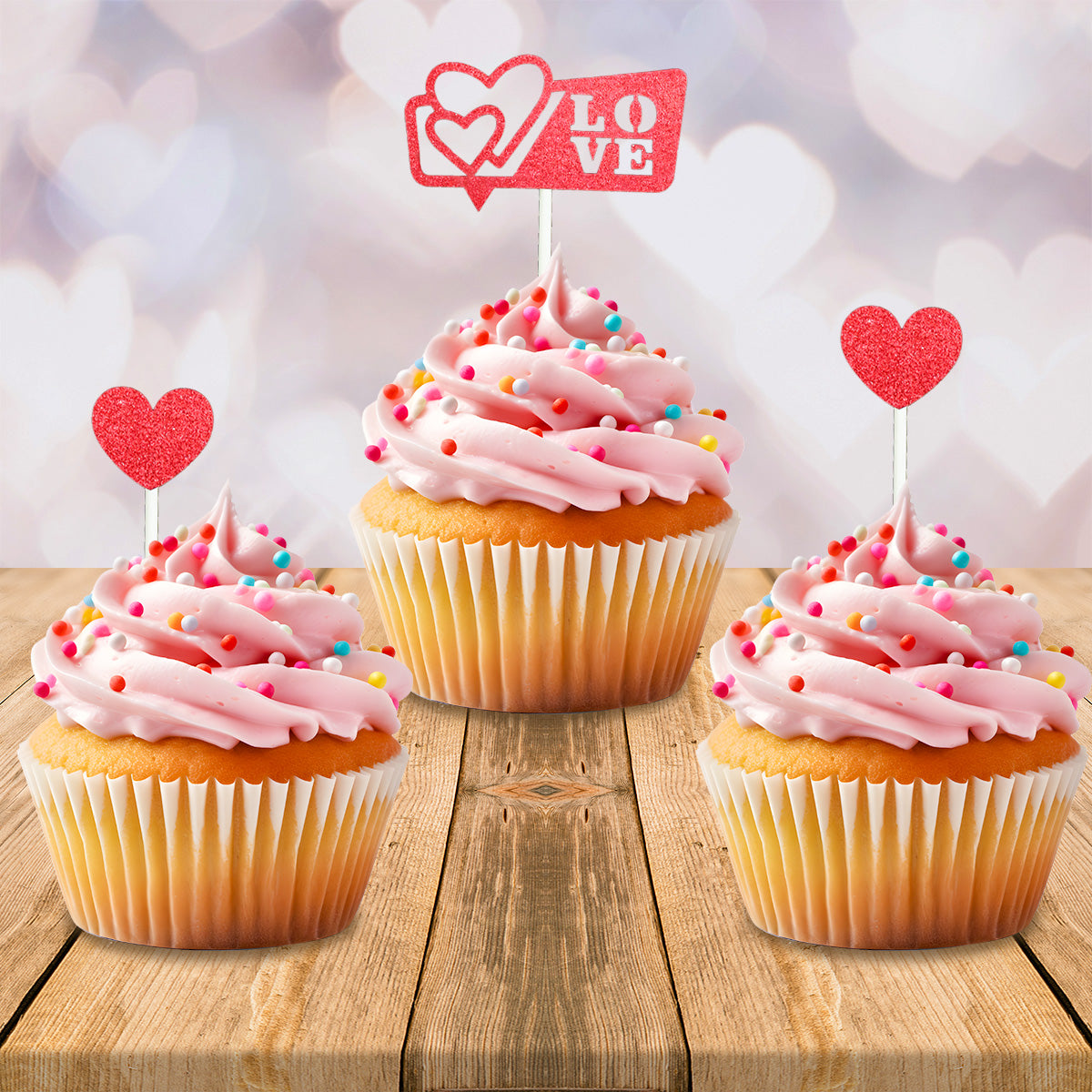 Decoración de San Valentín para Pasteles, color Rojo