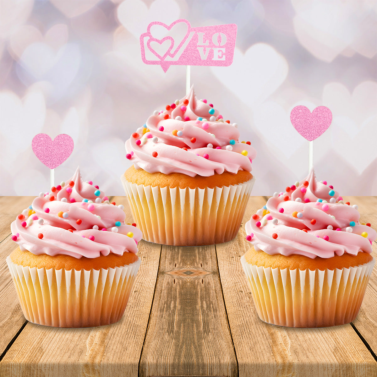 Decoración de San Valentín para Pasteles, color Rosa