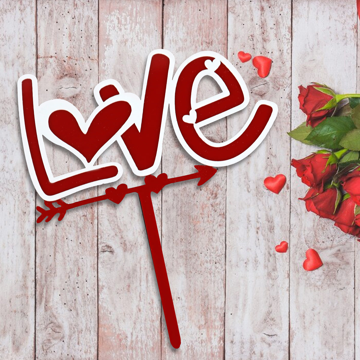 Decoración Love para Pastel, color Rojo