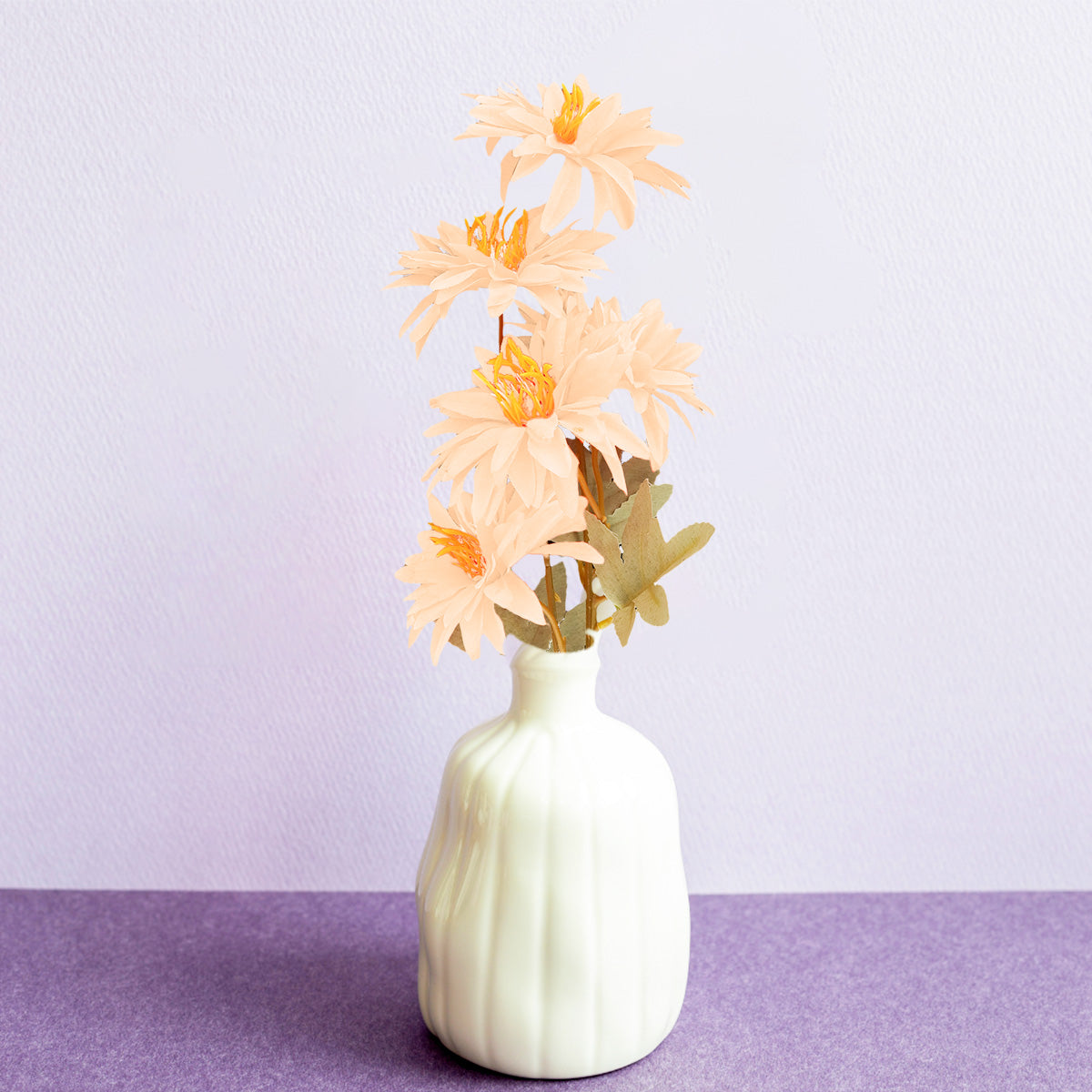 Flor Artificial con 5 Cabezas, color Melón