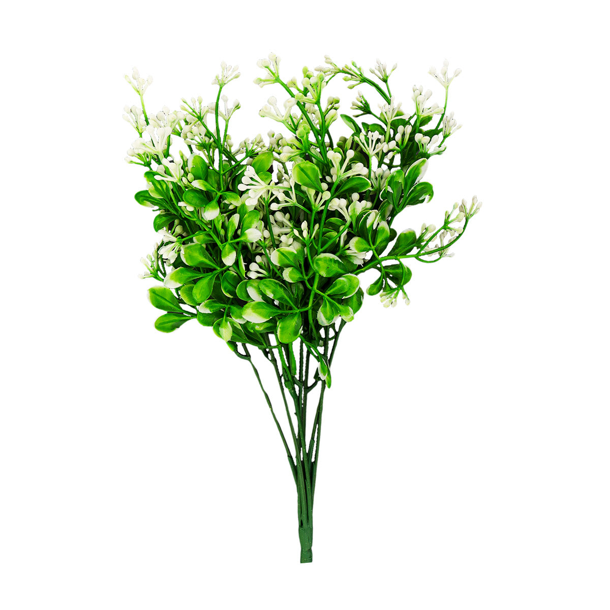 Follaje Artificial Decorativo, color Verde con Blanco