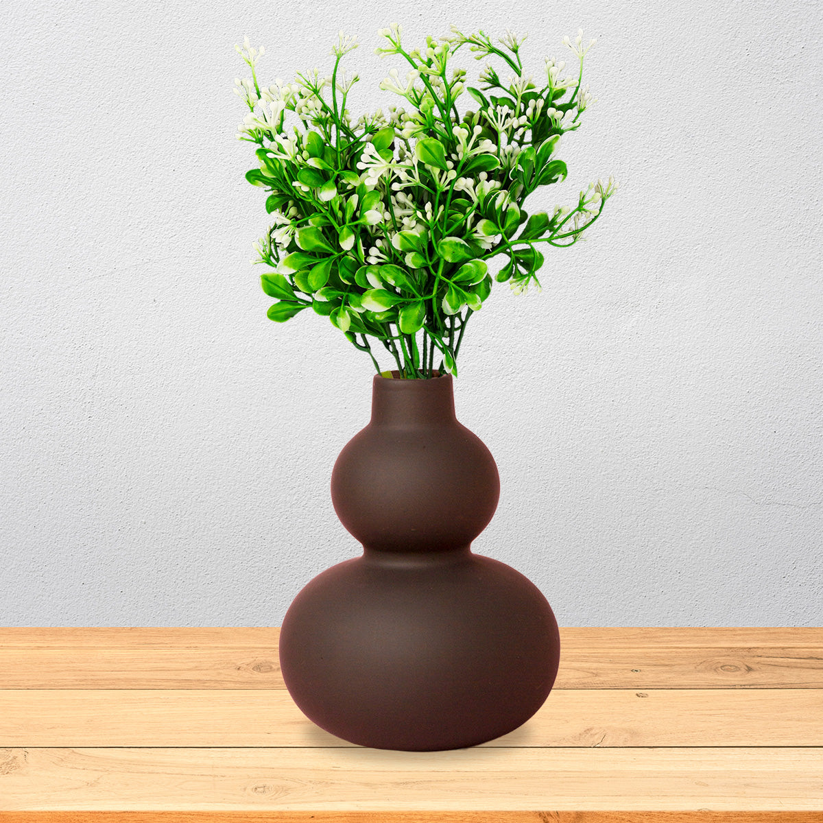 Follaje Artificial Decorativo, color Verde con Blanco