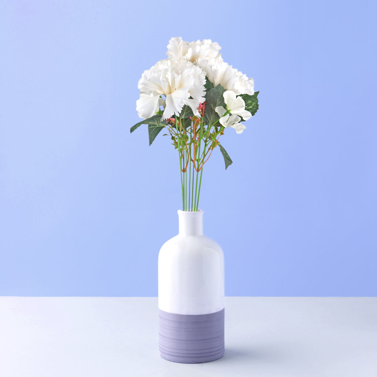 Ramo Artificial de Flores de Clavel color Blanco