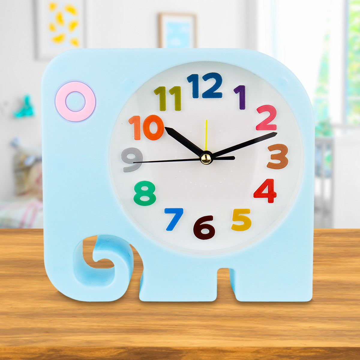 Reloj Despertador en Forma de Elefante, color Azul