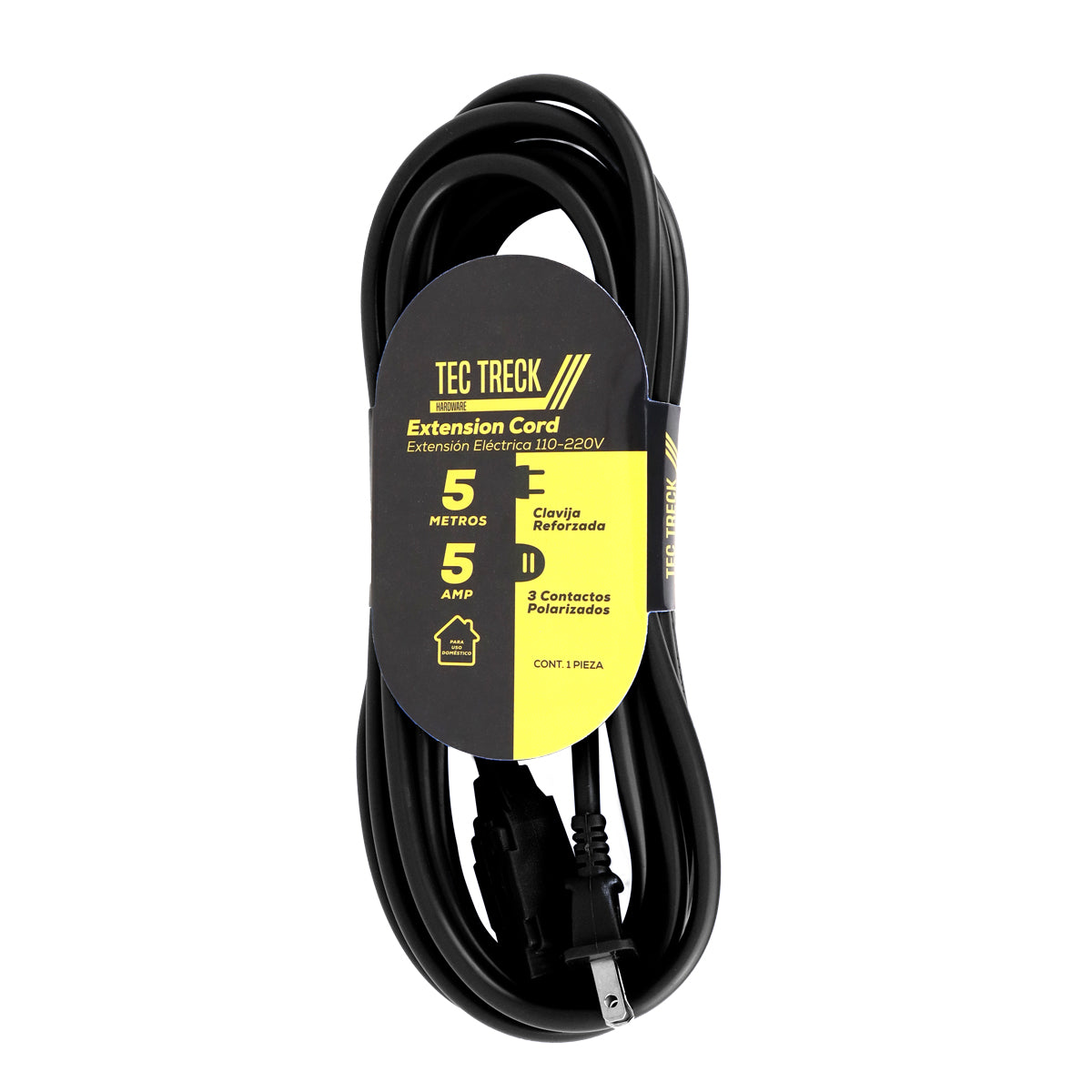 Extensión Eléctrica, 3 m, Color Negro
