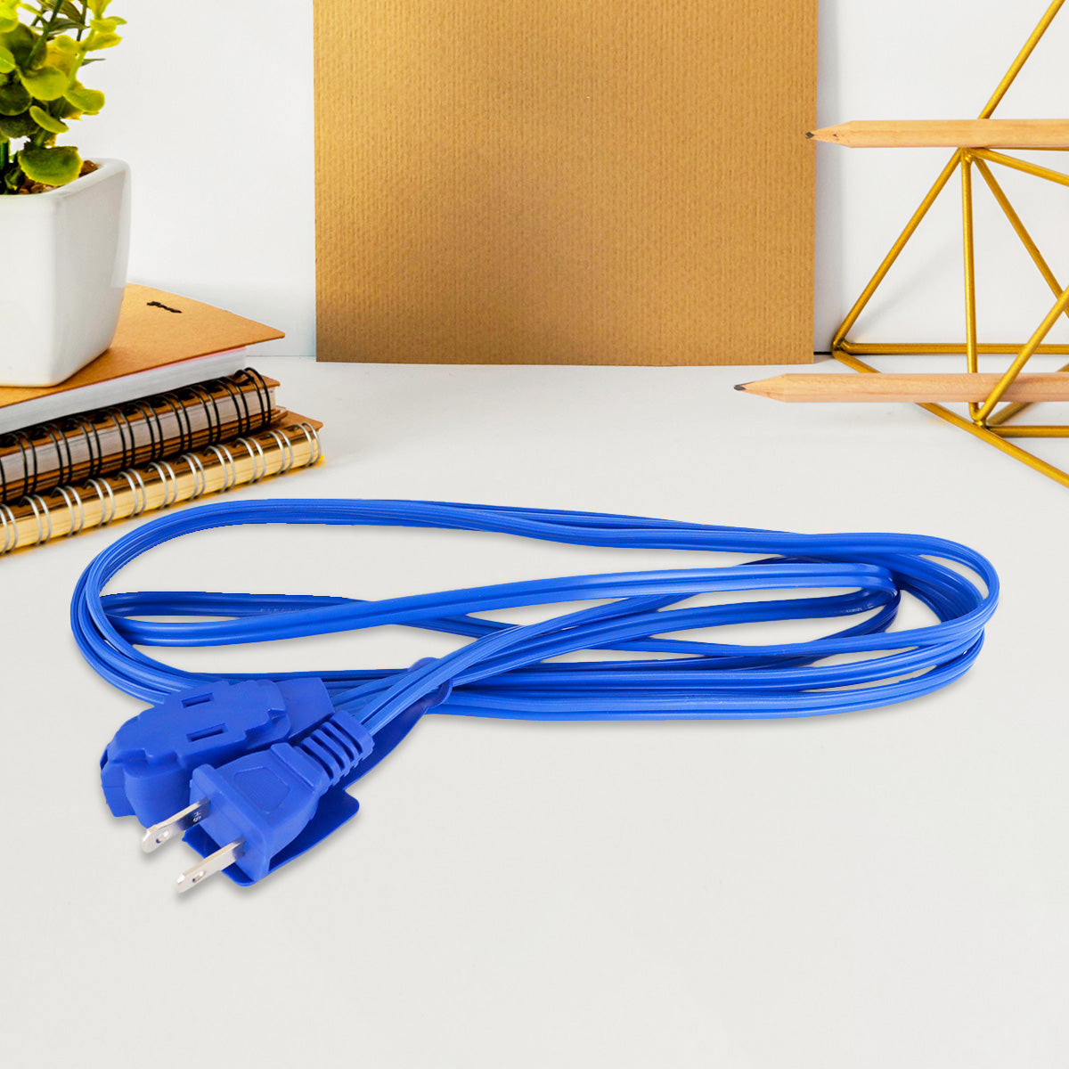 Extensión Eléctrica con 2 Contactos, color Azul