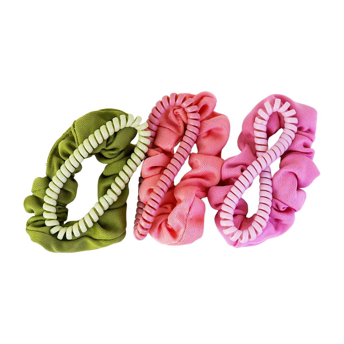 Scrunchies y Elásticos en Espiral para el Cabello, 6 piezas