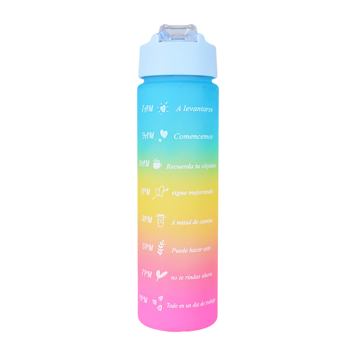 Botella Motivacional con Popote, 900 ml