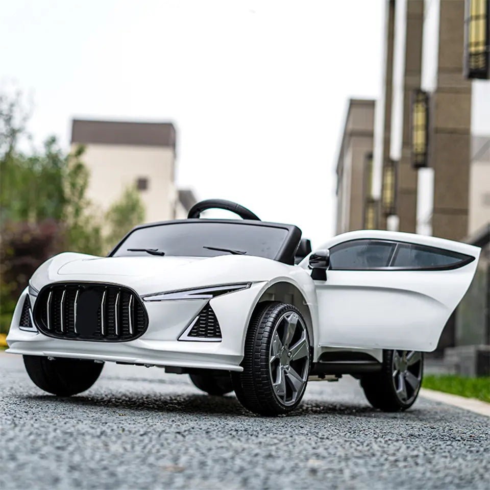 Carrito Eléctrico Deportivo color Blanco para Niños