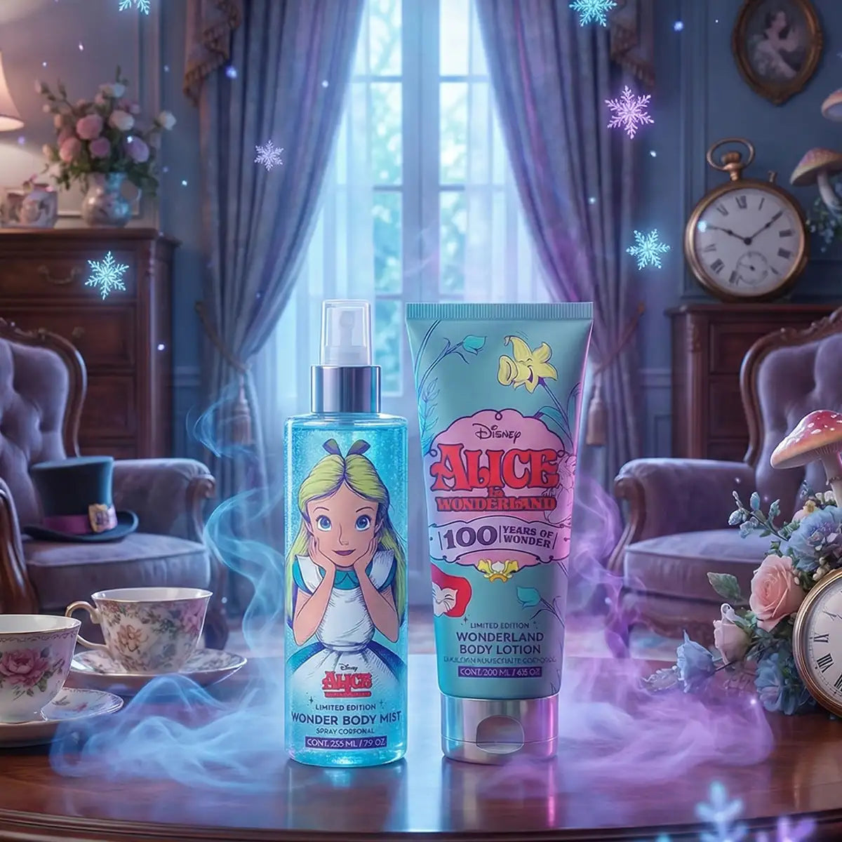 Disney 100, Set de Fragancia Corporal + Crema Humectante, Edición Alicia en el País de las Maravillas