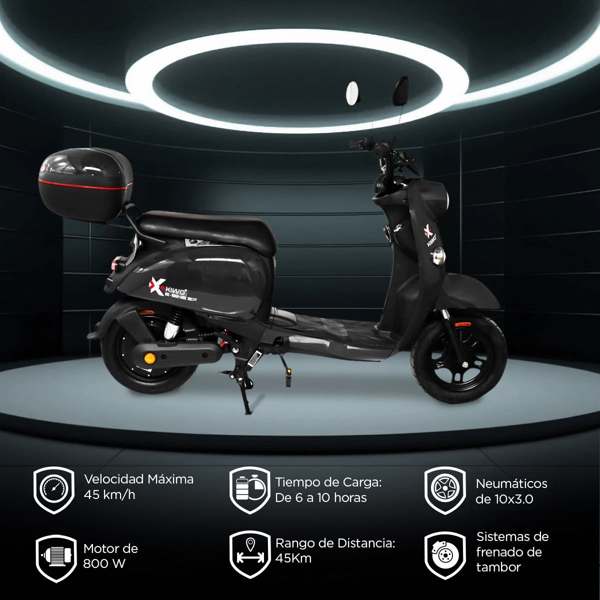 Motobici Eléctrica Kiwo E-Bike Z7, color Negro