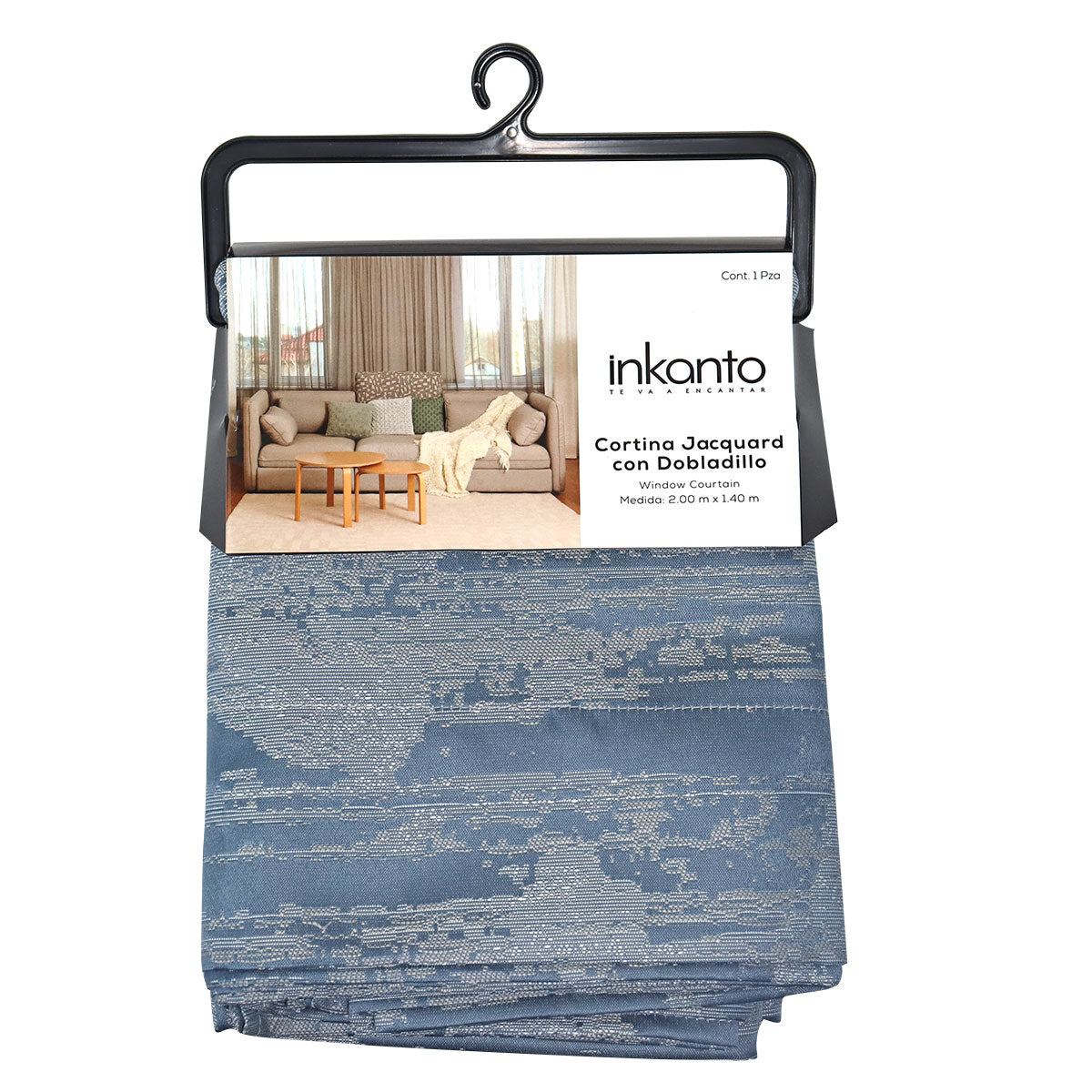 Cortina Diseño Jaspeado color Azul 200 x 140cm