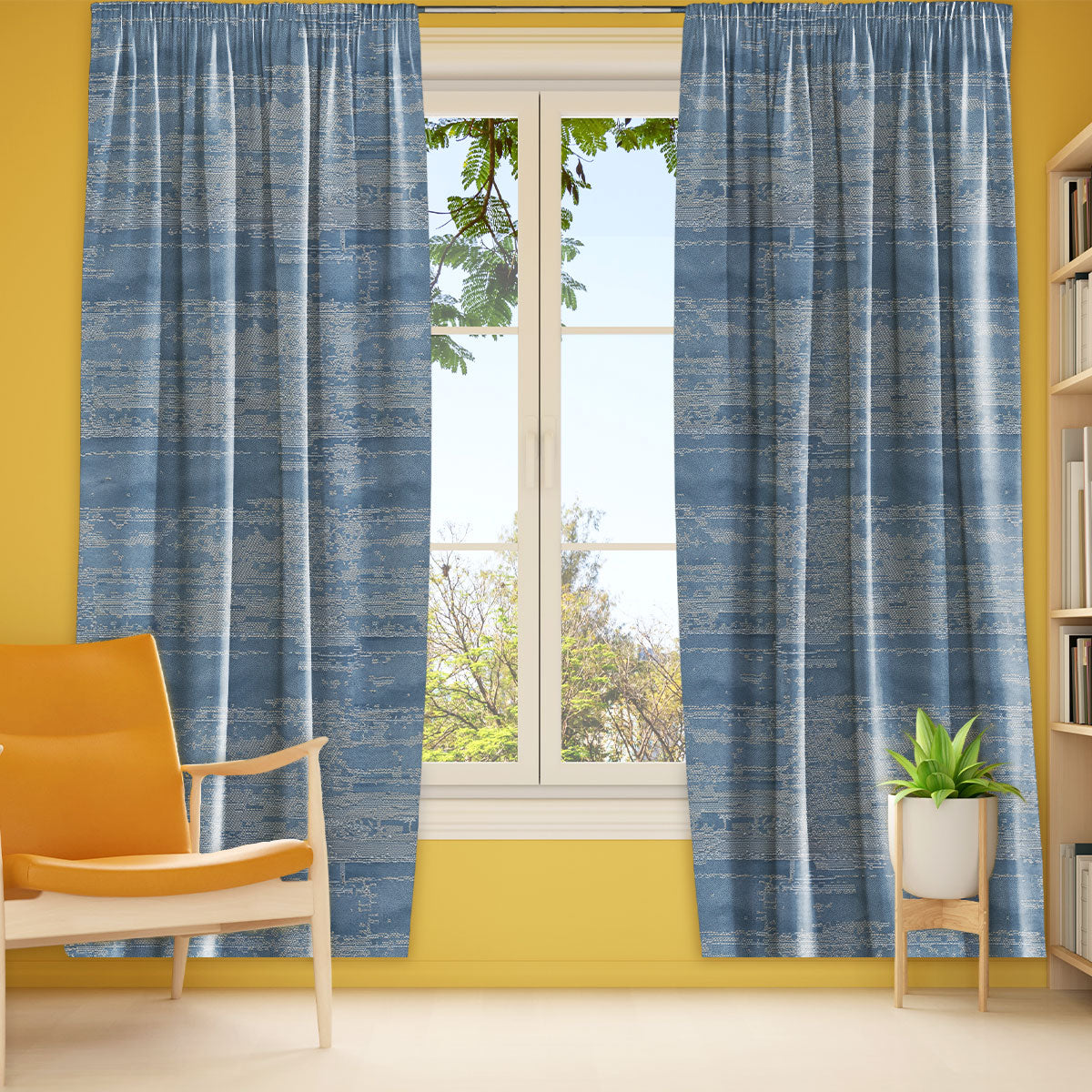 Cortina Diseño Jaspeado color Azul 200 x 140cm