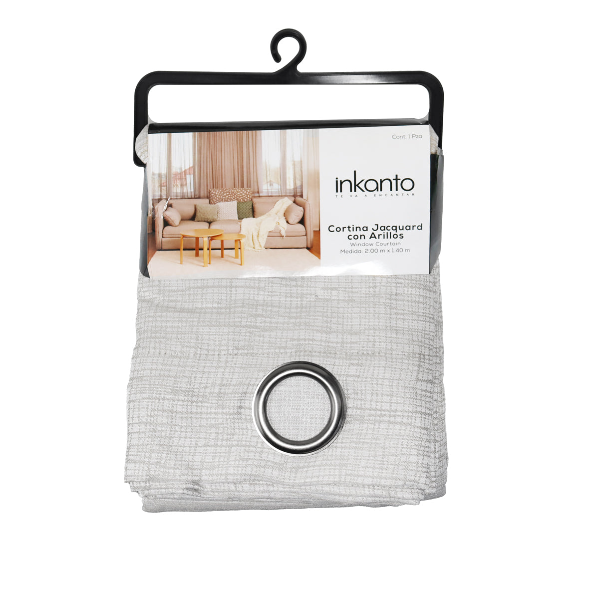 Cortina Diseño de Jaspeado, Color Beige 200 x 140 cm