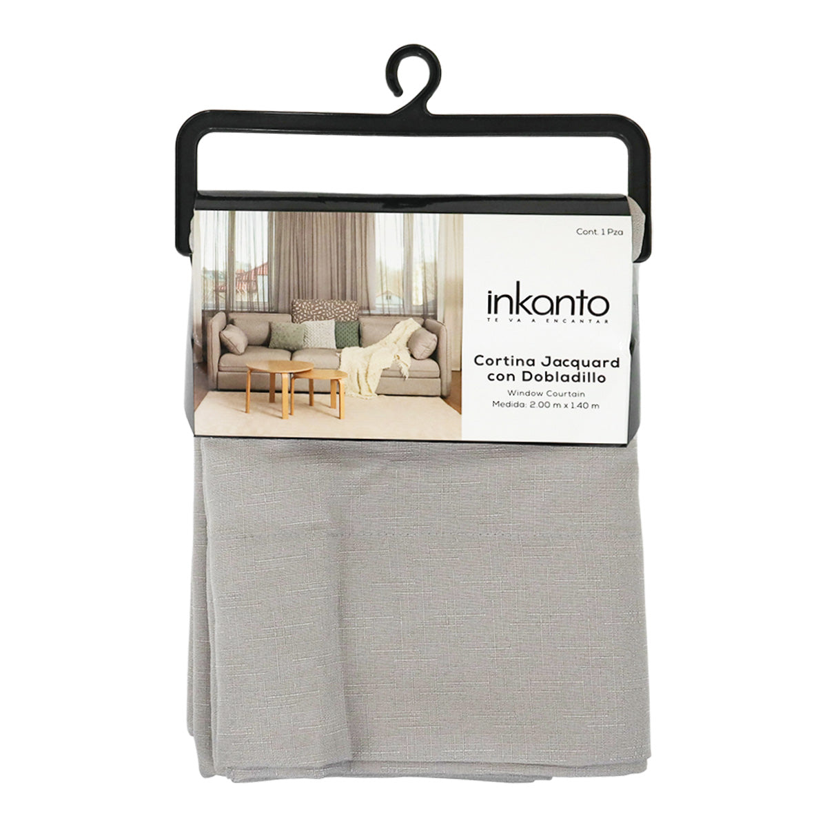 Cortina Diseño Jaspeado color Grises Claros 200 x 140cm