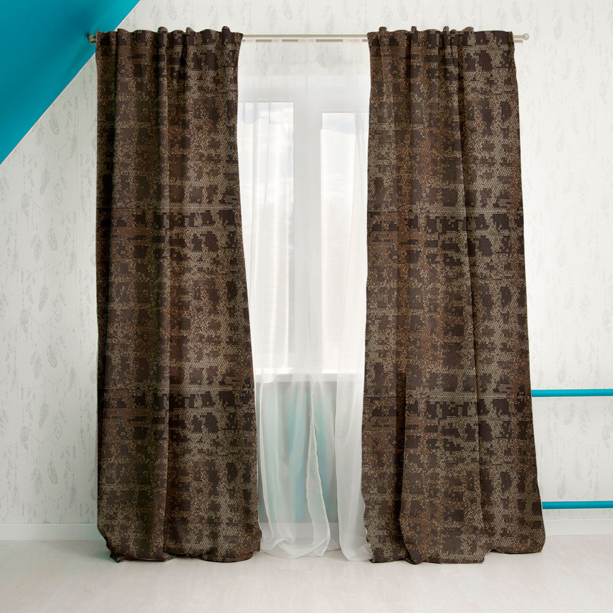 Cortina Diseño color Café 200 x 140cm