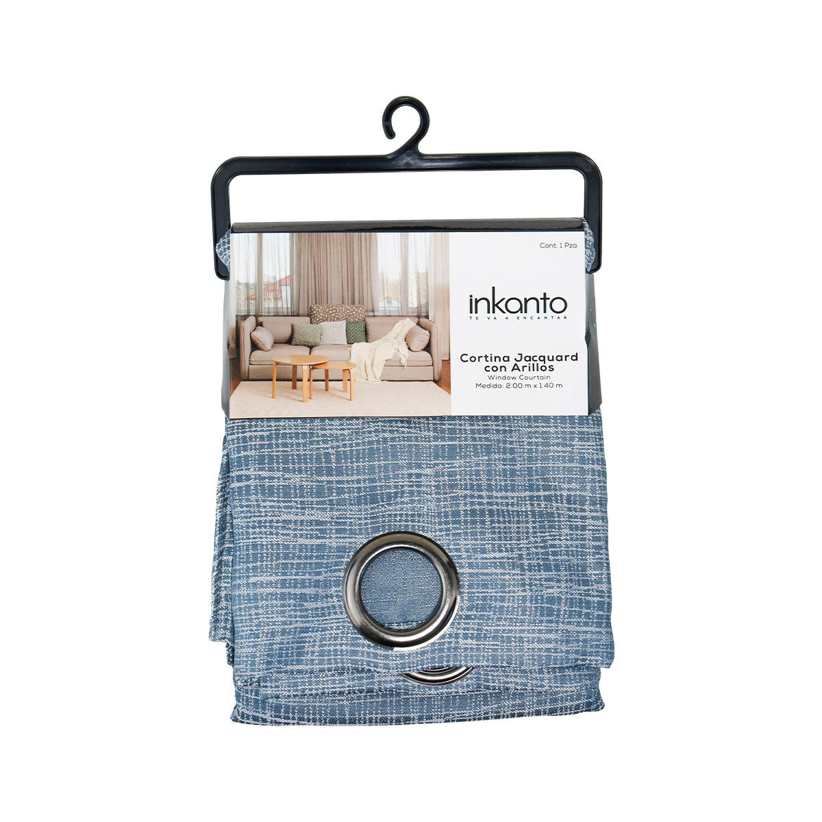 Cortina Diseño de Jaspeado color Azul 200 x 140cm