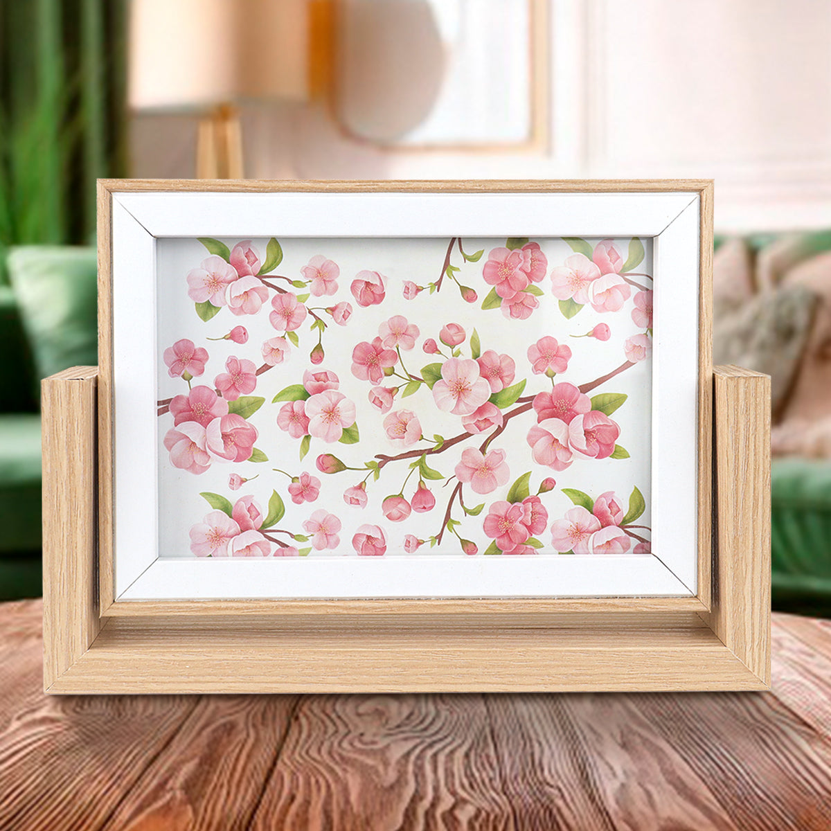 Portarretrato Movil de Madera Clara, 19x14 cm