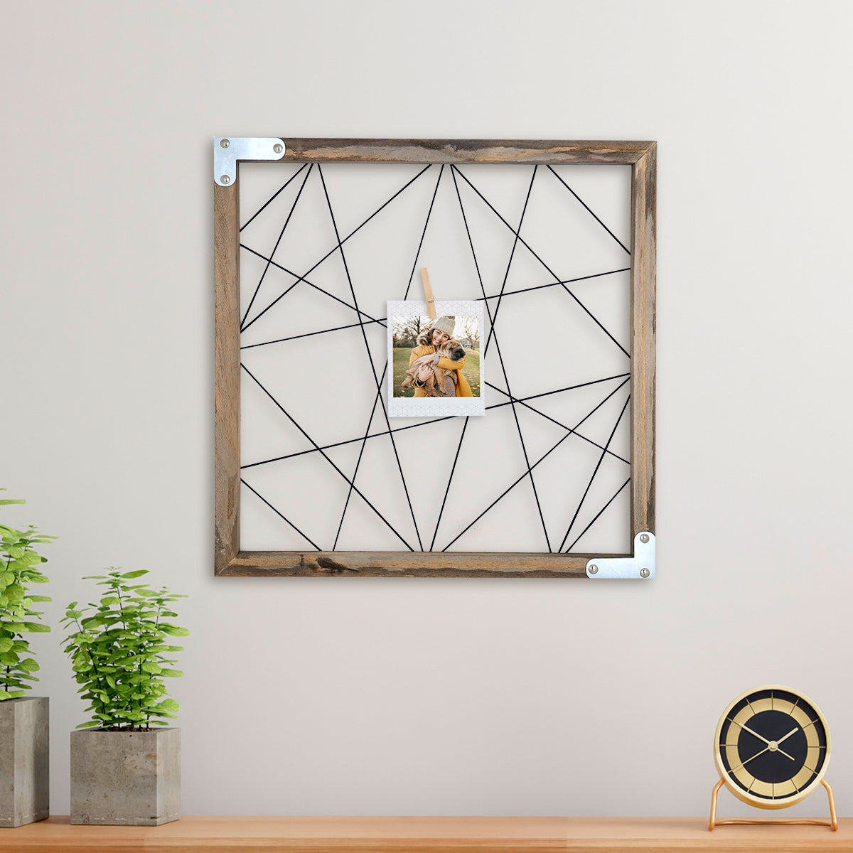 Portarretratos Familiar con Marco Rectangular color Gris, 40x40cm