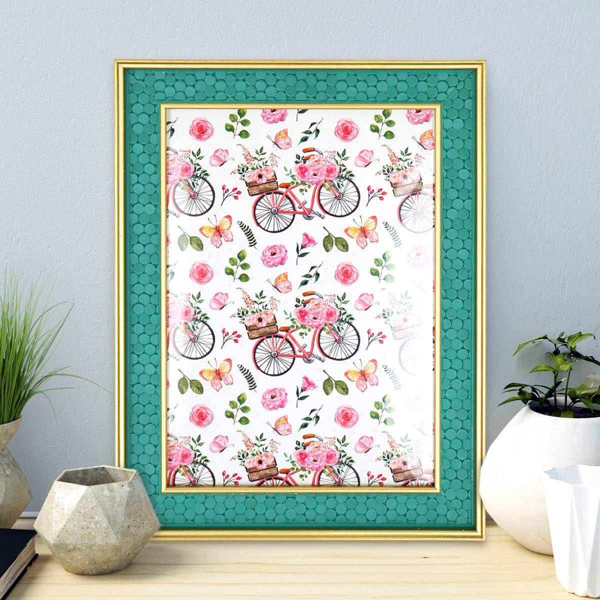 Portarretratos con Marco color Verde Esmeralda, 12x17cm